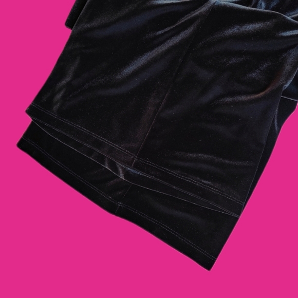 S. Lawrence Velvet Velour High Waisted Loose Leg Trousers Relaxed Fit - Picture 3 of 8